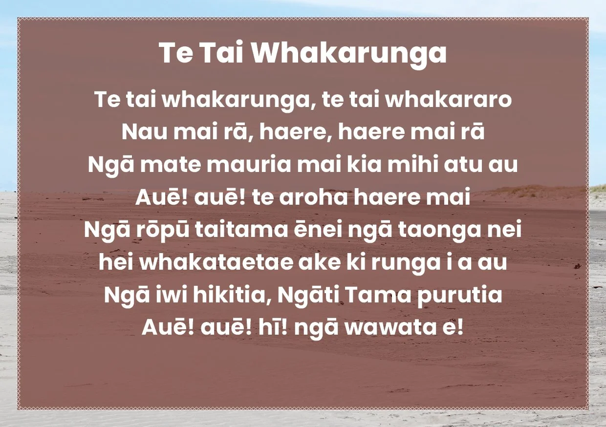 Te Tai Whakarunga - waiata in te reo Maori